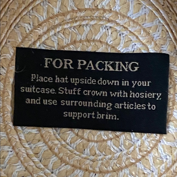 Eric Javits New York Women's Fedora Hat Blue Natural Beige Vacation Travel Beach - Picture 7 of 10